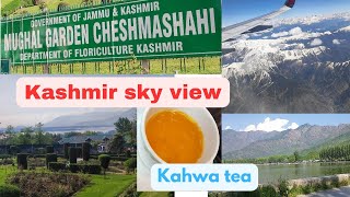 Kashmir vlog#Srinagar#flight view of paradise of earth#mughal garden Chesmashahi#travel vlog