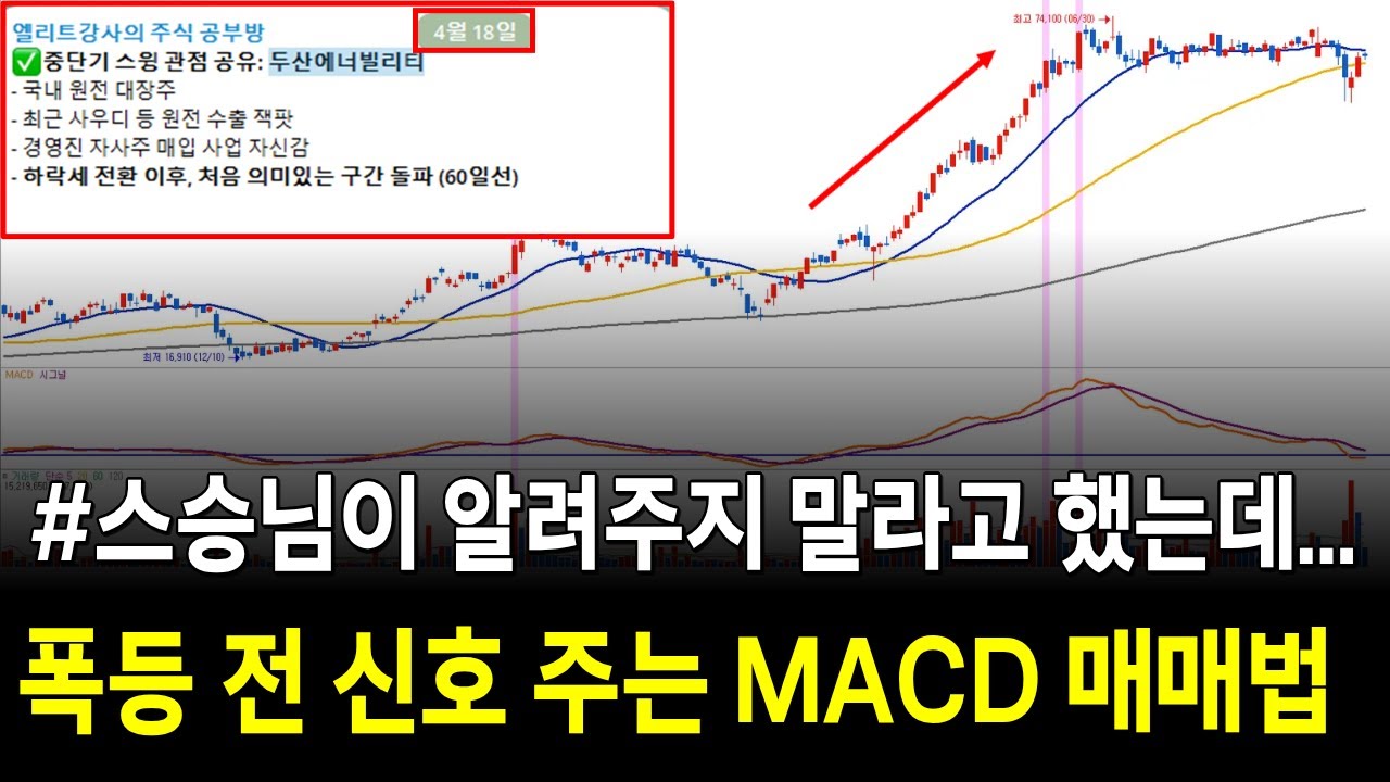 욕 먹을 각오하고 공개합니다. 폭등 전 신호 주는 MACD 매매법