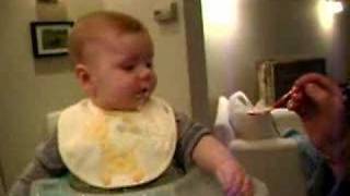 jack's official first bite of solid food