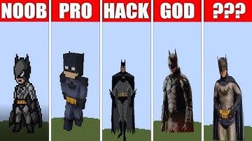 Pixel Art (NOOB vs PRO vs HACKER vs GOD) Batman in minecraft