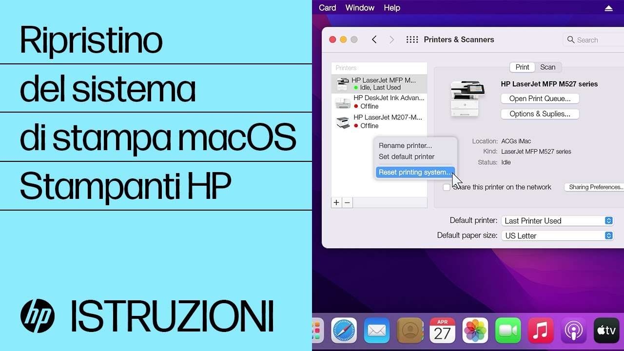 Come ripristinare il sistema di stampa in macOS