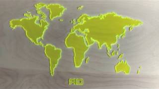 World Map cut on CO2 Laser machine from 3mm Acrylic