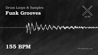 Funk Grooves Beats Drum Loops - 155 BPM. Royalty-Free Samples Set 19 #PiecesSounds