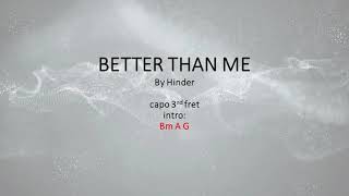 Better Than Me By Hinder  Easy Acoustic Chords And S