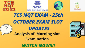 TCS nqt 2021 25th october exam analysis | Morning Shift