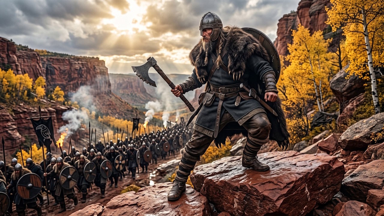 RED SLATE CANYON – Viking March Through Autumn Mountains | Epic Cinematic War Drums ⚔️