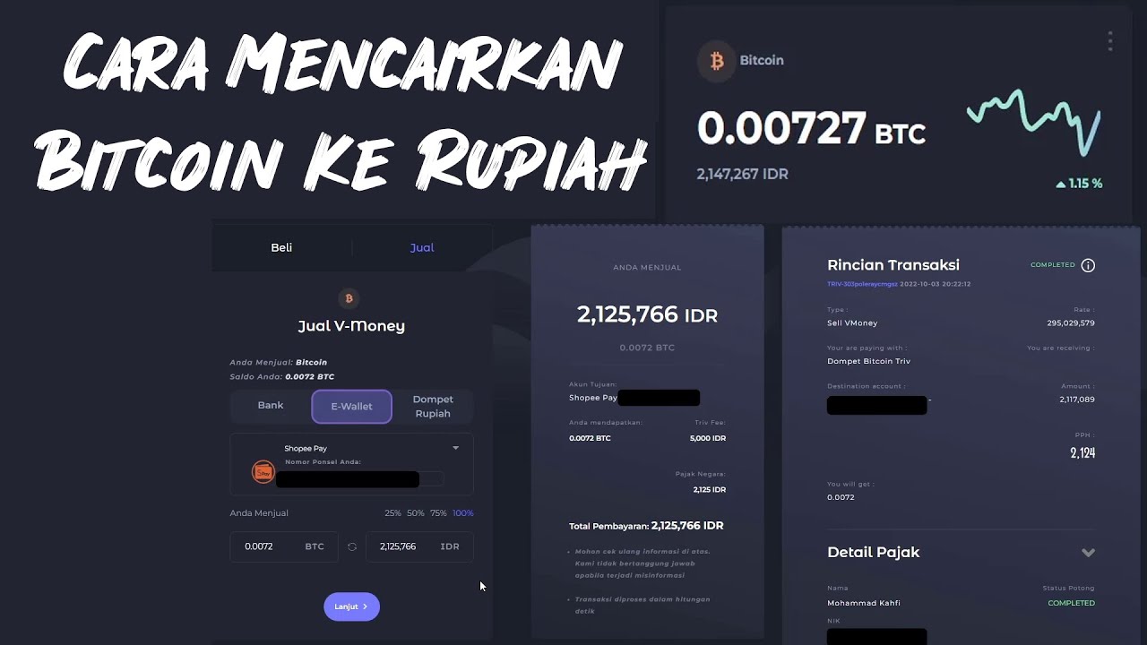 Cara mencairkan bitcoin ke rupiah btc to idr youtube