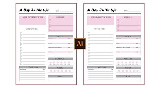 How to Make Note Book Inside Design। Create Note Book in Illustrator cc
