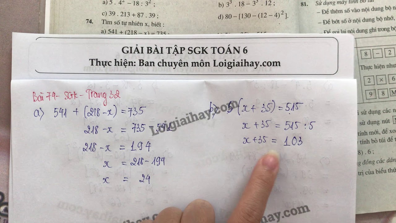 Giải Bai 74 Trang 32 Sgk Toan 6 Tập 1 Repacted