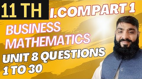 Class 11th business Mathematics exercise 8 Quadative equation i.com Part 1