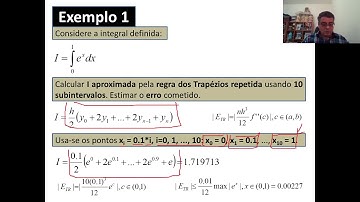 Curso Cálculo Numérico - Modulo 07 - Aula 04 - Regras dos Trapézios e repetida: Exemplo numérico