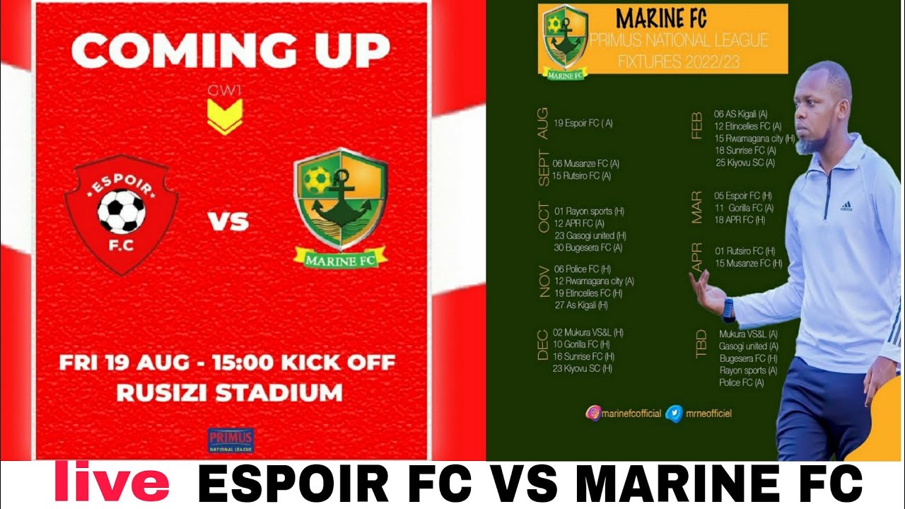 live ESPOIR FC VS MARINE FC YouTube