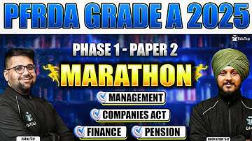 PFRDA Grade A Free Classes 2025 | PFRDA Phase 1 Preparation | PFRDA Exam Practice Questions Marathon