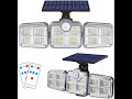 Aufixy Solar Motion Sensor Lights 122 LED 1000LM Wireless Waterproof Security LED Flood Light 2 Pack