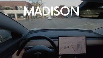 Tesla FSD Beta 10.3.1 | Downtown Madison Wisconsin (Timelapse)