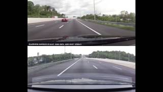 Passing a cop while trailing a Lamborghini