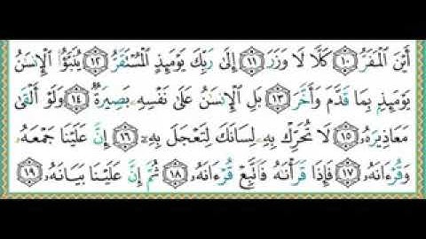 سورة القيامة من ١٤ - ١٩ الشيخ أيمن رشدي سويد