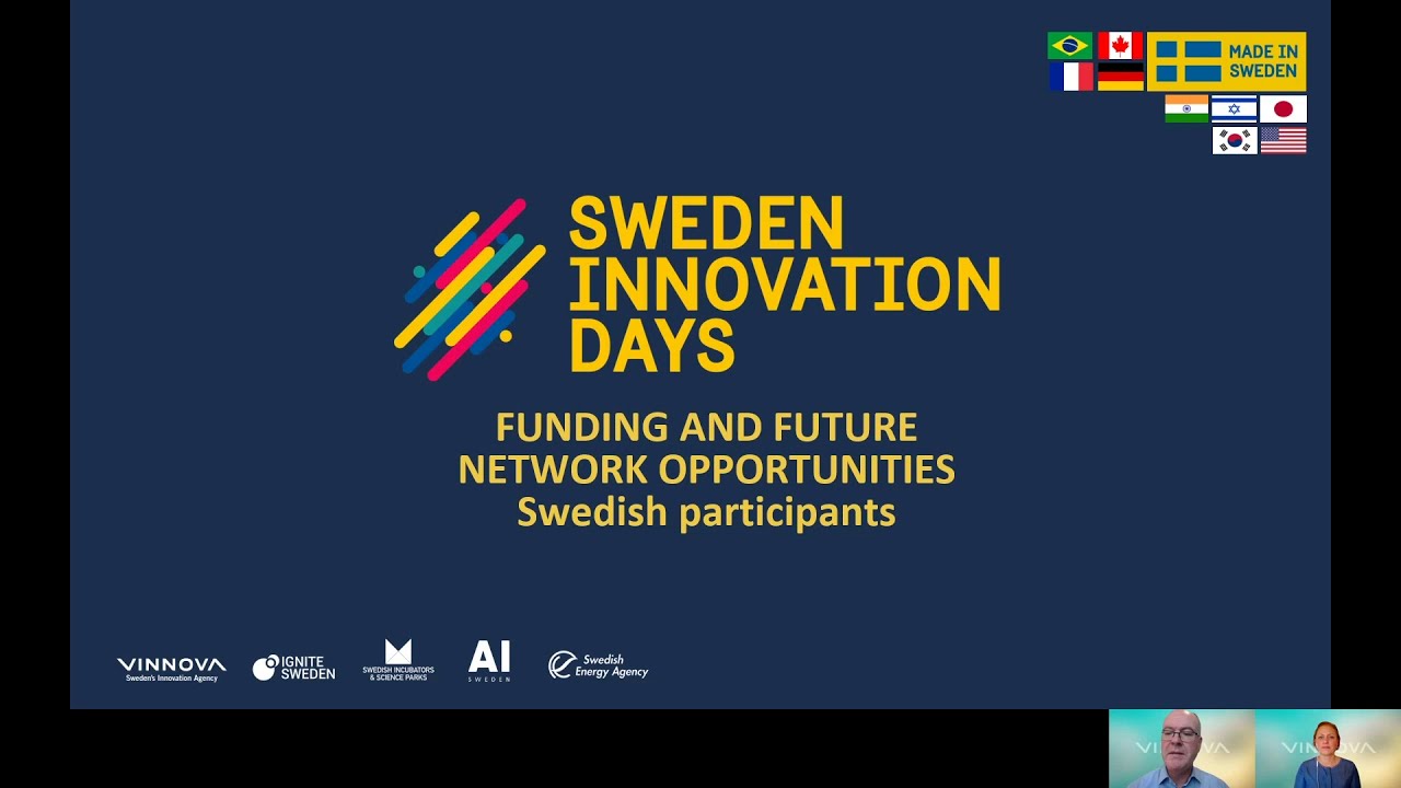 Vinnova’s Funding and Future Network Opportunities: Sweden - Sweden Innovation Days