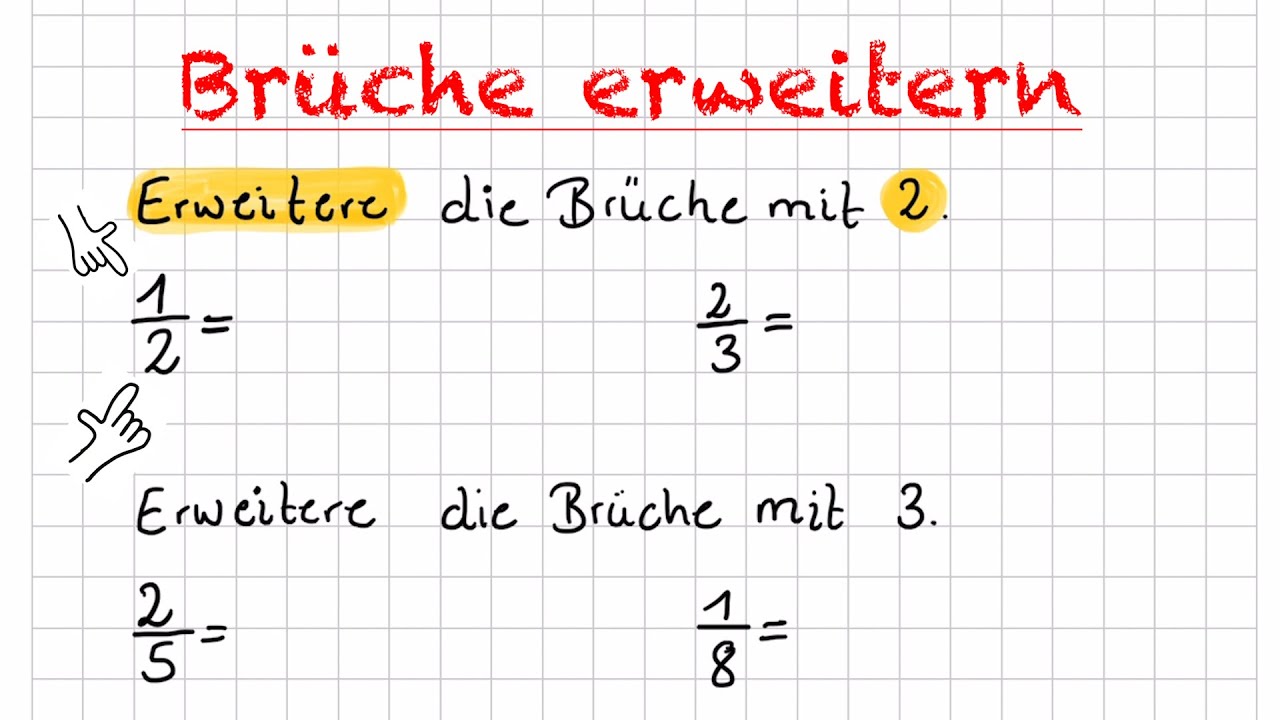 Brüche Auf Gleichen Nenner Bringen Rechner Brüche erweitern - Zähler und Nenner mit der gleichen Zahl malnehmen