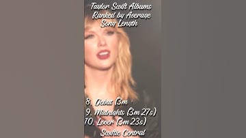 Taylor Swift Albums Ranked By Average Song Length #shorts #taylorswift #ts