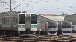 E353系モトS201編成出区　211系ナノN612編成構内試運転　長野総合車両センター