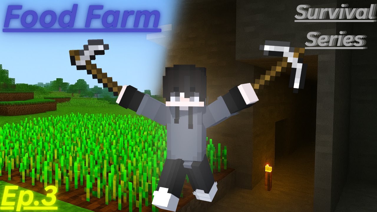 Building My First Food Farm & Going Deep Into The Mines! | Minecraft Survival Ep.3 🌾⛏️