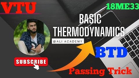 Basic Thermodynamics BTD (18ME33) Vtu |Passing Strategy 🔥🔥👆
