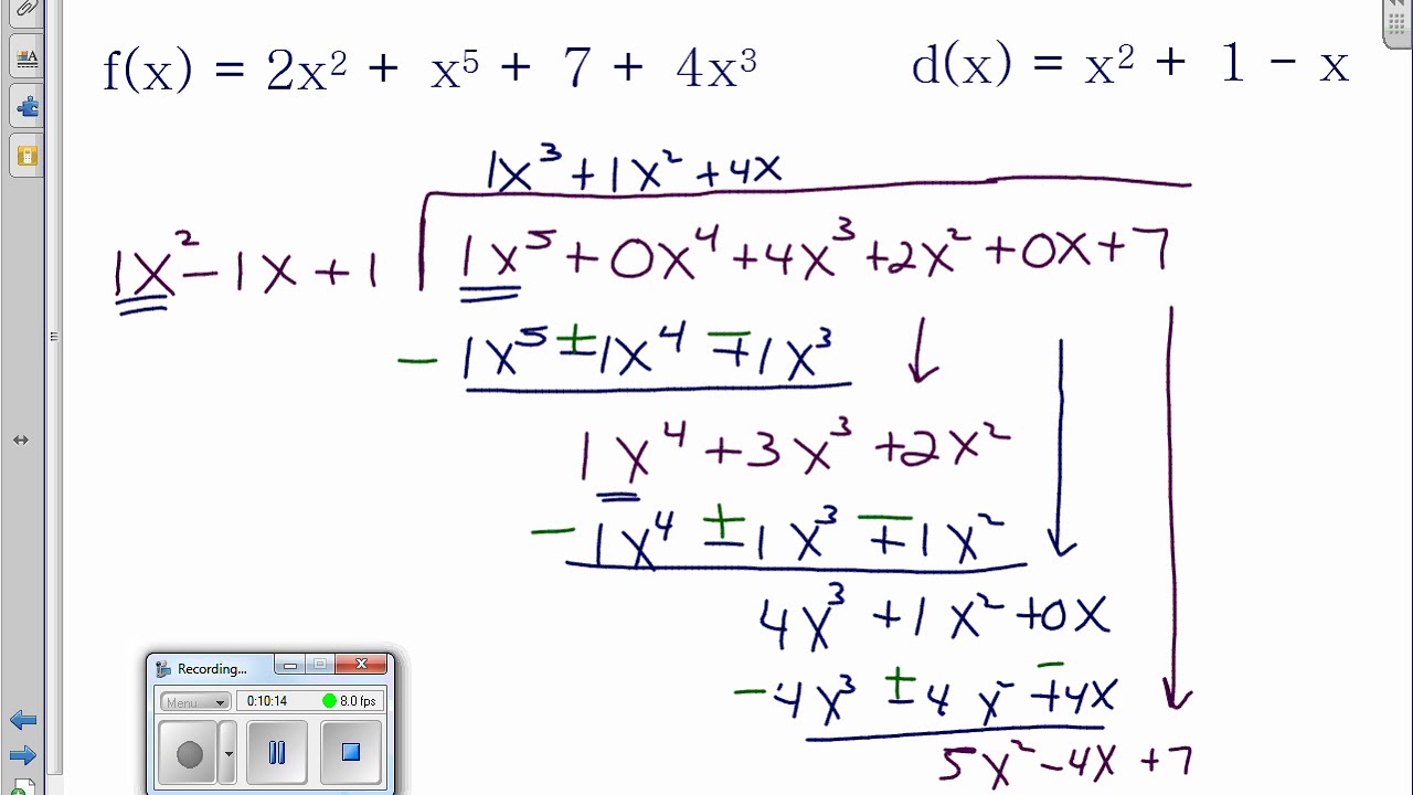 Dividing Polynomials Lesson 3 3 - YouTube