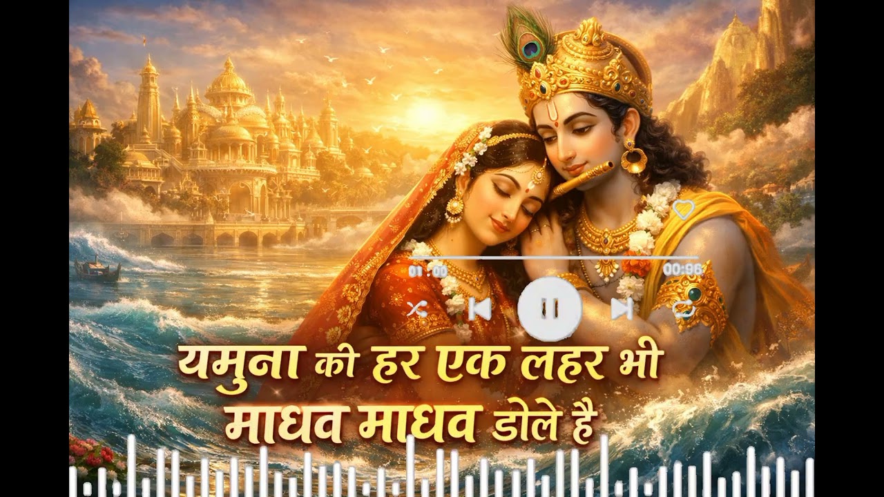 यमुना की हर एक लहर भी माधव माधव डोले है🌗❤️🌉 most viral video for bhakti mood #krishnabhajan #love 