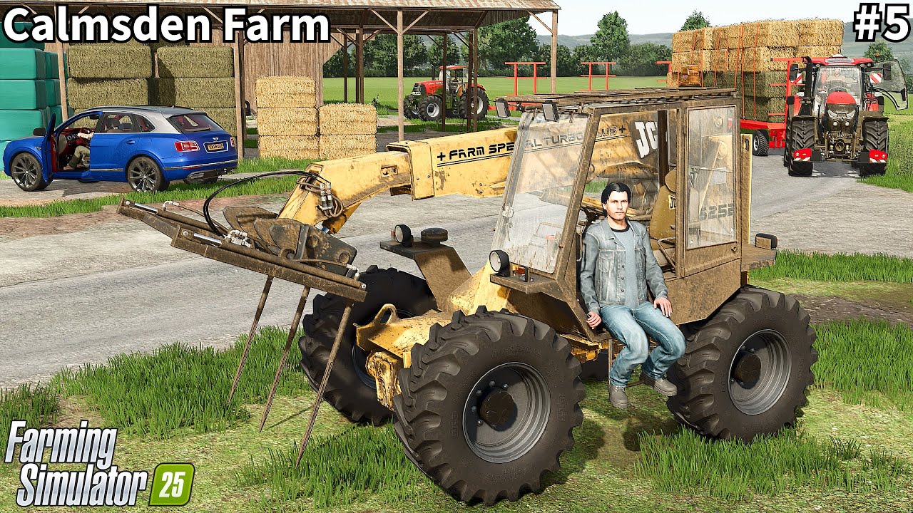 Bales Day: Collecting, Storing Hay & Straw, Two New Cultivators Arrive│Calmsden│FS 25│Timelapse#5