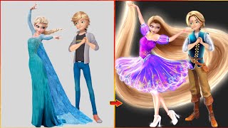 Disney Princess Elsa Frozen and Miraculous Adrien falling in love|| Ladybug and Catnoir Vs Frozen❄️🐞