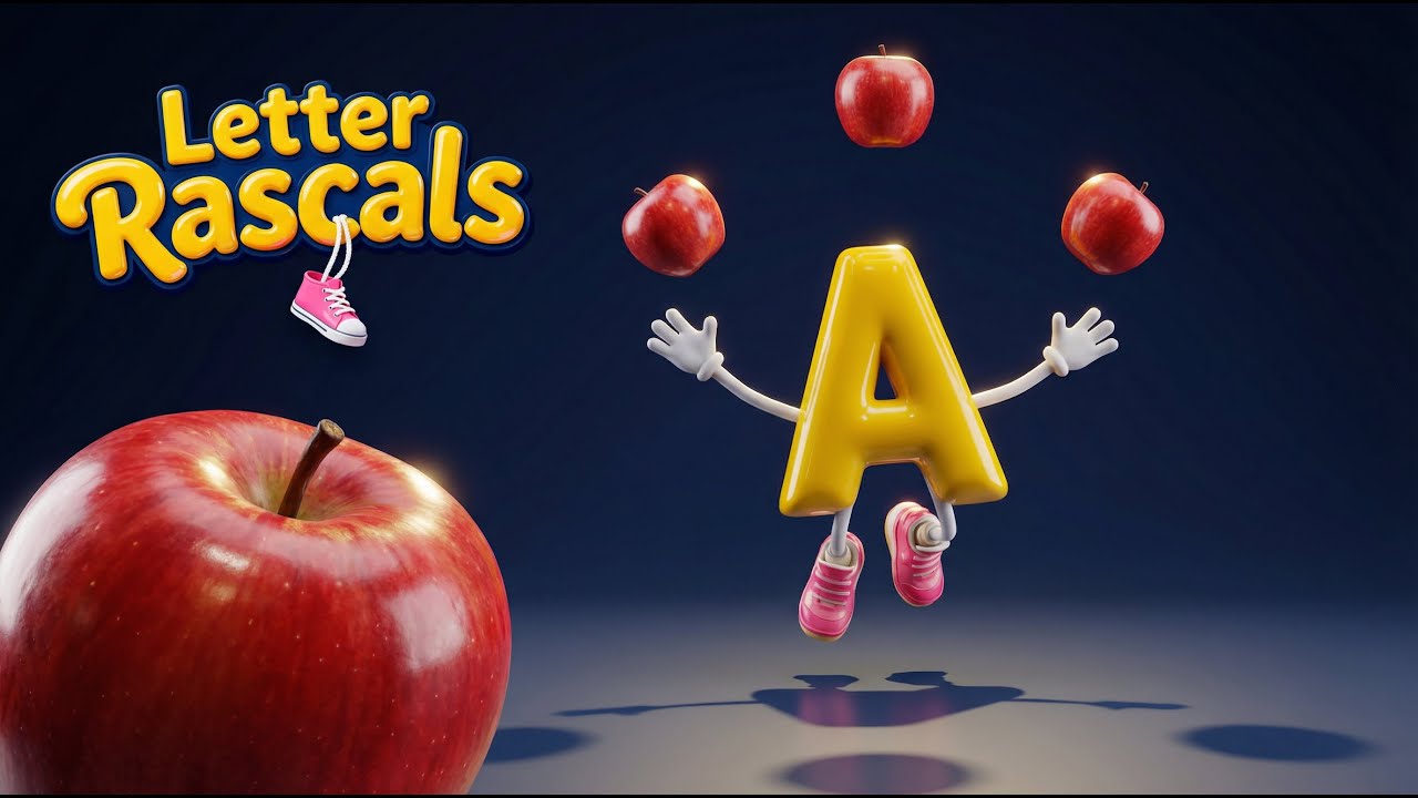 The Letter A Song ๐ถ Meet Letter A! ๐ The Acrobatic Apple Juggler - YouTube