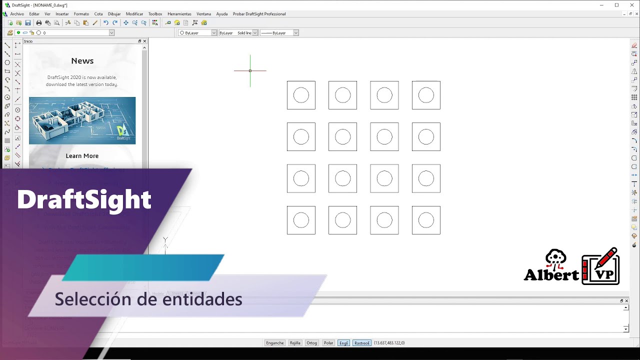 DraftSight - Selección de entidades - YouTube