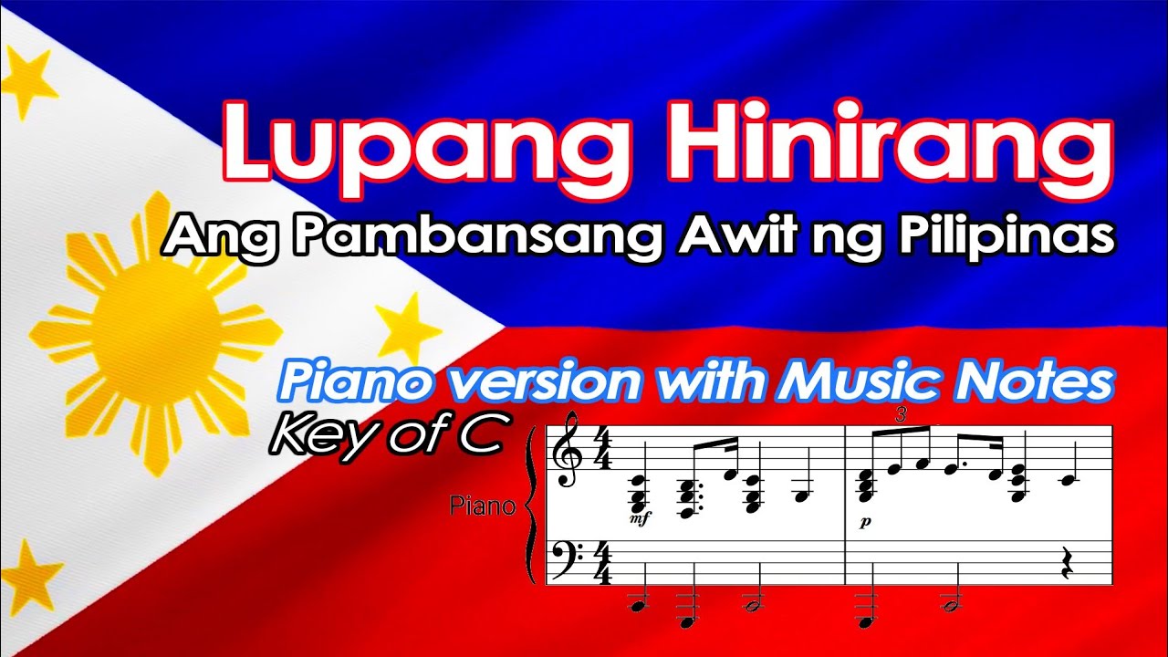 Lupang Hinirang, Instrumental Piano Free Music Notes - YouTube