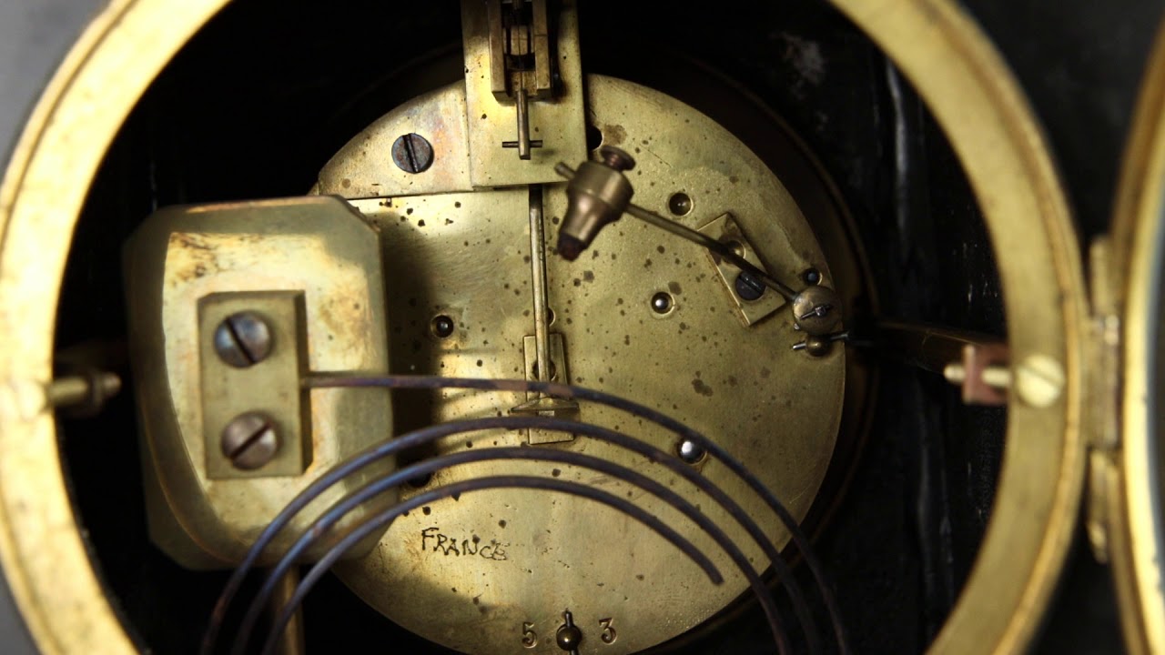 Egyptian Design Antique Marble Clock, Jeweled Escapement, France YouTube