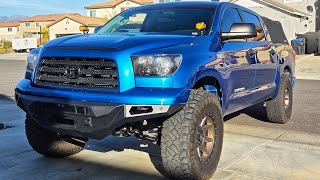 14-21 Tundra DV8 offroad bumper on 2008 install.  #Toyota #tundra #dv8 #offroad #tacoma #Auxbeam 