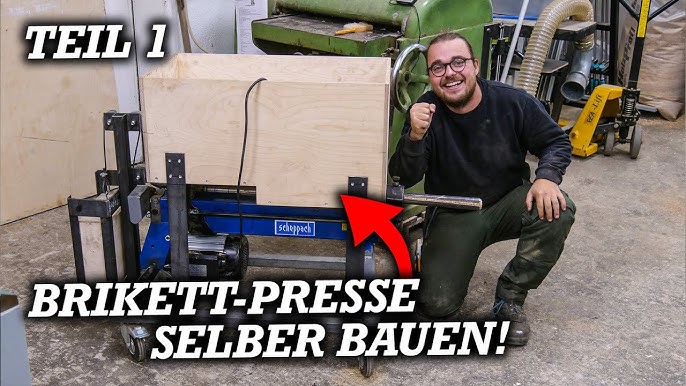 Brikettpresse Spänepresse Eigenbau Holzspalter Holzbriketts Selfmade Wood  Briquette press 