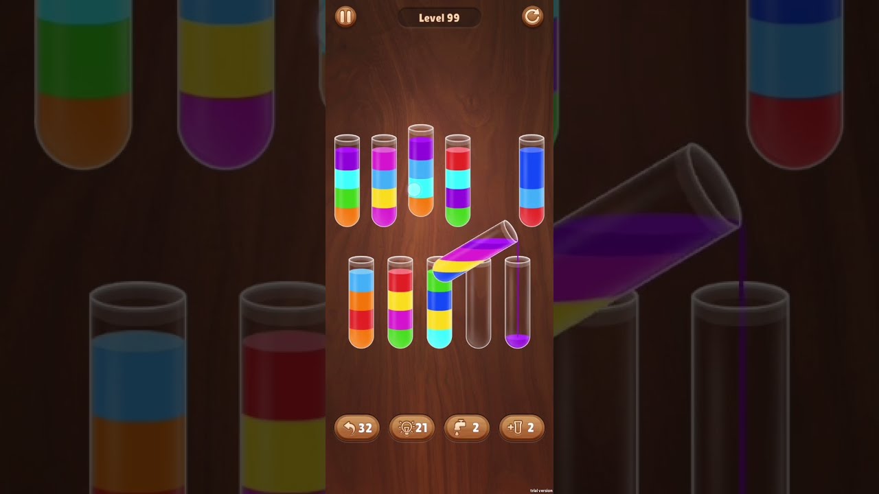 Color Water Sort Woody Puzzle Level 99 Walkthrough Solution Android/iOS