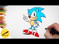 How to draw Sonic The Hedgehog step by step for Kids – Sonic drawing