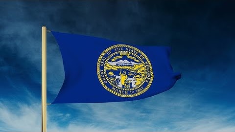 Nebraska Flag Slider Style. Waving In The Win With Cloud Background Animation Stock Animation