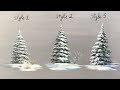 Winter serie #4 : How to Paint Snowy Acrylic Pine Trees