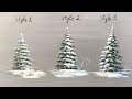 Winter serie #4 : How to Paint Snowy Acrylic  Pine Trees