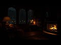Spending Night in Cozy Reading Nook w Fireplace Cozy Rain at midnight Ambience to Reading Focus mp3