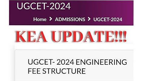 LATEST UPDATE!!  FEE STRUCTURE | ENGG & ARCHITECTURE |#cet2024 #kea #kcetcounselling