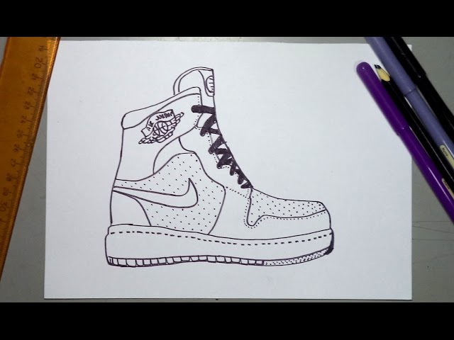 Cómo dibujar unas tenis Nike Jordan