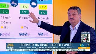 "Времето на проф. Рачев": Три дни валежи, но хубаво време през уикенда