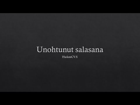 Video: Kuinka Avata Unohtunut Salasana