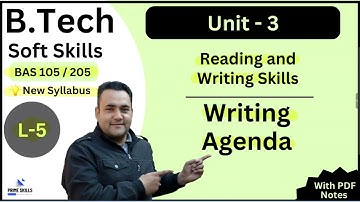 Writing Agenda | L-5 | Unit -3 | Soft Skills | B.Tech 1st Yr | AKTU | BAS 105/205