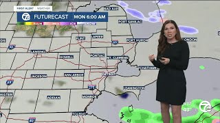 Cloudy and chilly Monday