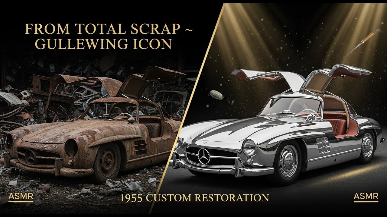 ASMR Car Restoration! Total Scrap Pile → Custom 1955 Mercedes Gullwing Looking New